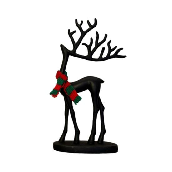 1/2 шт. Рождественская статуэтка оленя с шарфом, минималистичная фигурка силуэта лося, скульптура оленя, украшение для дома, офиса, рабочего стола