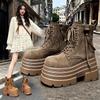 Thick-soled Martin Boots Women's New Autumn British Style Retro Short Boots Small Height-increasing Muffin Boots