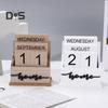 Wooden Desk Calendar Block Perpetual Calendar Home Office Tabletop Decor Mini Block Calendar Gift for Family Friends Kids