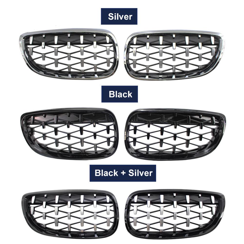 Передняя решетка капота, решетка Diamond Meteor Grill для BMW 3 серии E92 E93 Coupe 2006-2010, хромированный глянцевый черный экстерьер