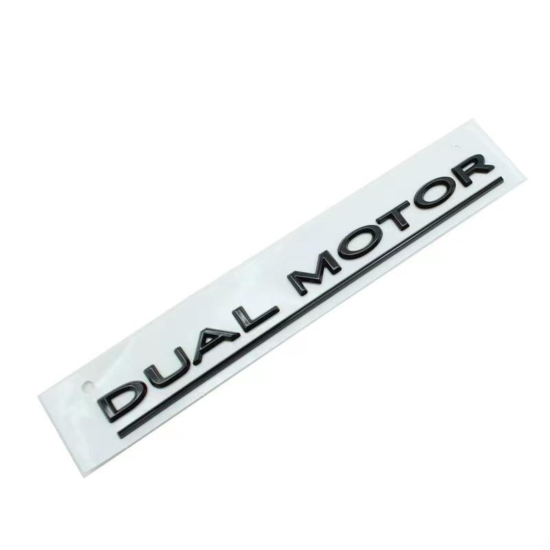 3D Raised DUAL MOTOR Underlined Letters Emblem for Tesla Model 3 Y X S Car Styling High Performance Trunk Badge Sticker