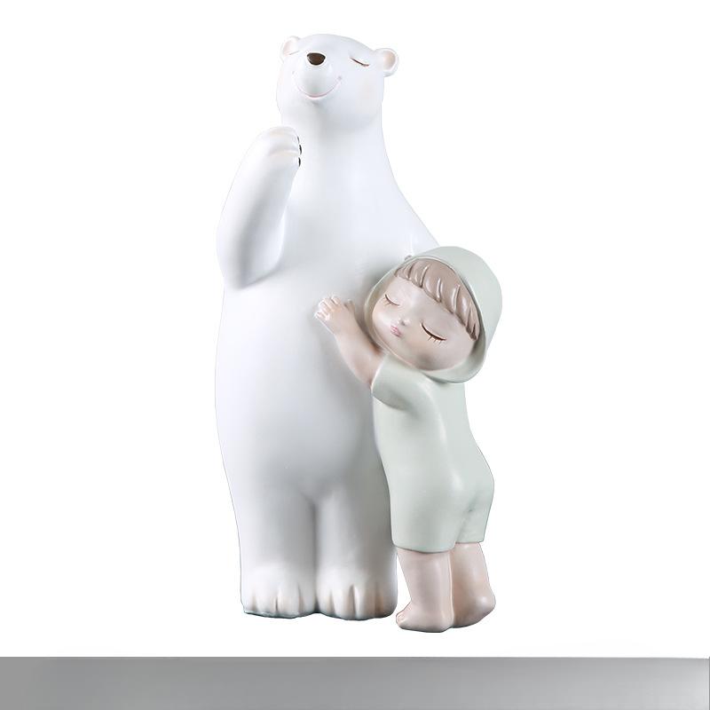 Европейские креативные украшения с полярным медведем, объятия медведя, украшения для детской комнаты, гостиной, украшения из смолы