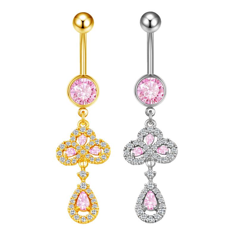 Chic Butterfly Heart Belly Button Ring Pink Women Navel for Birthday and Celebration