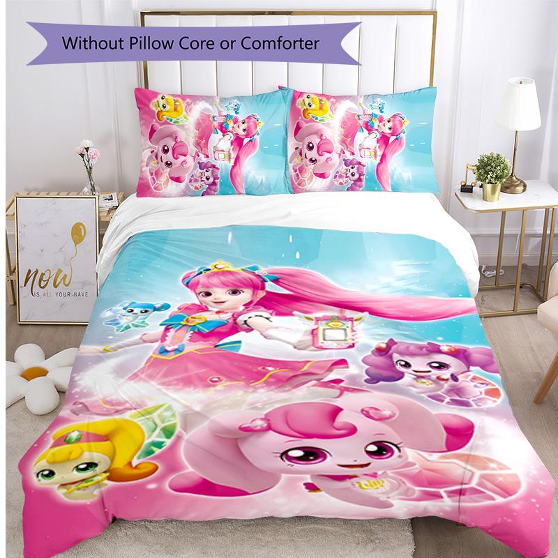catch teenieping Printed 3PCS Bedding Set Soft Breathable Duvet Cover Pillowcases Set Washable Bedroom Decor Home Gift