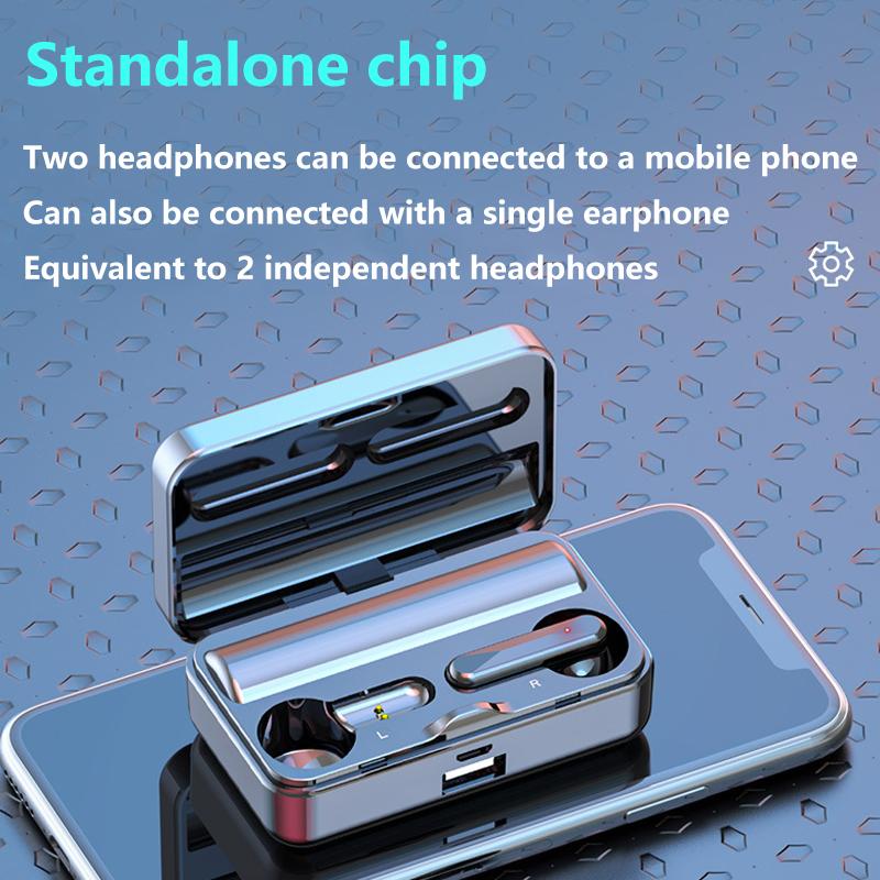 Новый TWS Bluetooth 5.1 Наушники 3500 мАч Зарядное устройство Беспроводные наушники 9D Стерео Спорт Водонепроницаемые наушники Гарнитуры HIFI Стерео IPX7