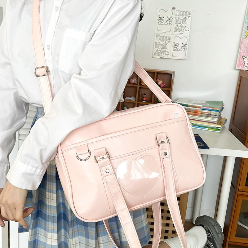 Японская сумка через плечо Kawaii для женщин, Itabag из искусственной кожи, прозрачная сумка JK, большая сумка, сумки в стиле преппи, сумка Ita, сумка через плечо