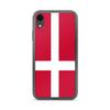 Coque Pour iPhone - Drapeau Du Danemark - iPhone XR - Silicone Souple - Design Léger - Rouge Et Blanc