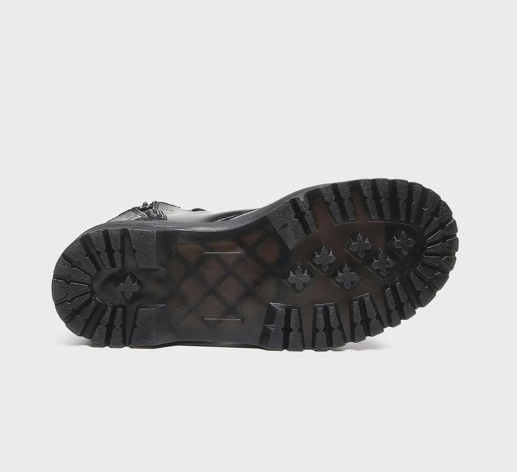 European & American 8-Hole Thick-Soled Motorcycle Boots, Women's British Style, Side Zipper, Platform Lace-Up Ankle Work Boots.