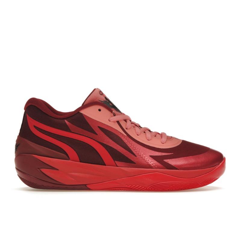 PUMA MB.02 Round Toe Lace-Up Low Basketball Shoes Men Red 377766-04