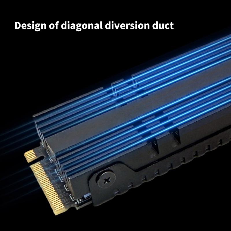 Продвинутое решение для охлаждения M.2 2280 NVMe накопителя. Оптимизированная конструкция воздушных потоков снижает рабочие температуры на 5-30 ℃