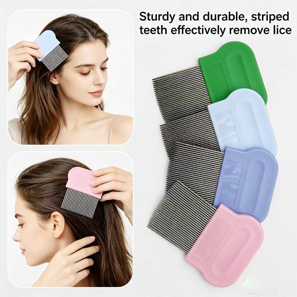 Eco-friendly Metal Lice Comb Fluted Pins Fine Tooth Head Lice Removal Comb for Pets and Human Hair Care 01R