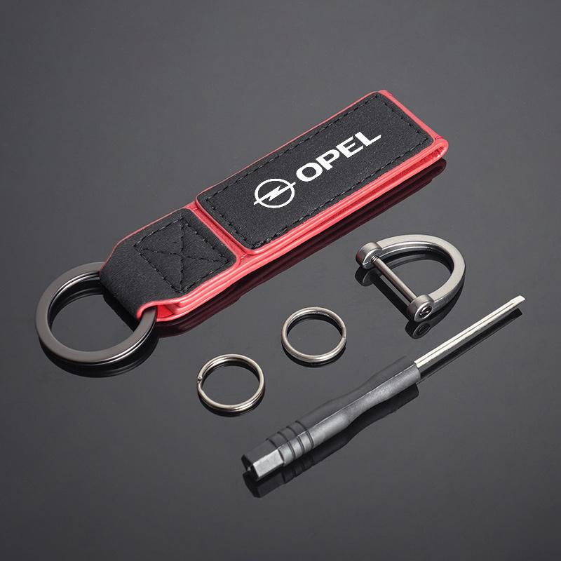 Suede Leather Keychain 360 Degree Rotating Horseshoe Buckle Rings For Opel Astra G H J K F Corsa D Zafira B Insignia Mokka Regal