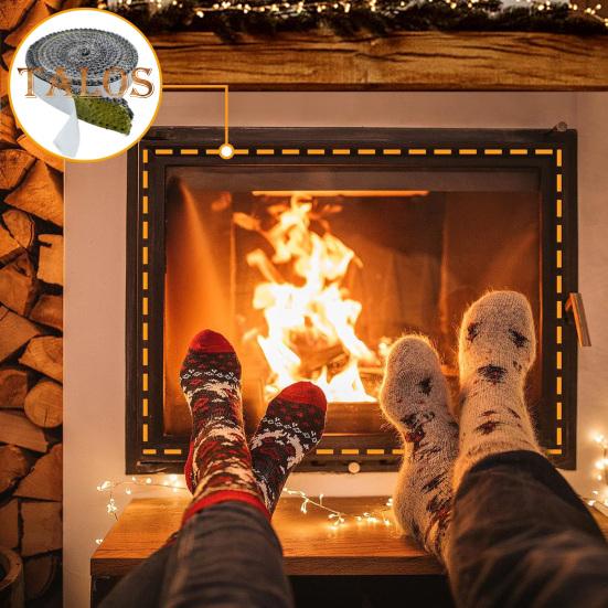 10/12/15MMx2M Fiberglass Fireplace Door Sealing Strip Self-adhesive High Temperature Wood Stove Door Replacement Flat Gasket Rope Tape