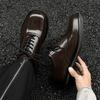 Elite Derby Shoes Leather Shoes Platform Men's and Women's British Dress Commuter Shoes Brown