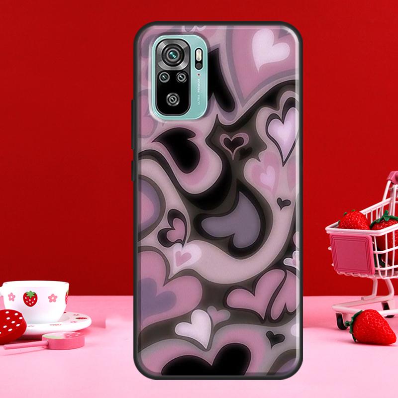 Коричневый Фиолетовые Сердца С Вихревым Узором Чехол Для Xiaomi Redmi Note 11 Pro Note 10 9 8 Pro 11S 9S 10S Чехол Для Redmi 10 9 9A 9C 9T