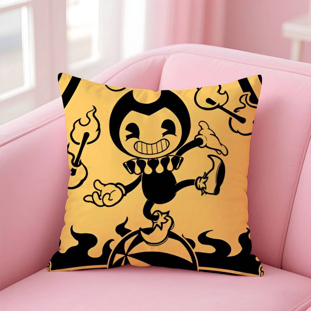 Аниме Bendy and the Ink Machine Наволочка Наволочка против пылевых клещей Невидимая молния Шелковистый короткий плюш Чехол на подушку для дивана