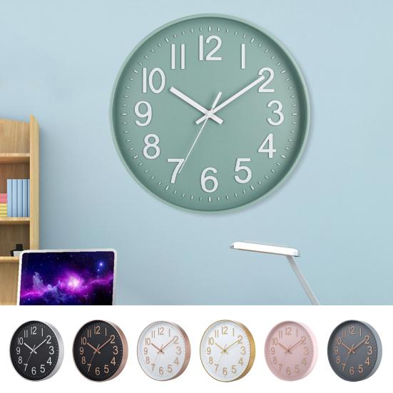 Wall Clock Large Numerals Design Easy-to-Read Battery Operated Modern Silent Non-Ticking Round Clock Wall Decoration