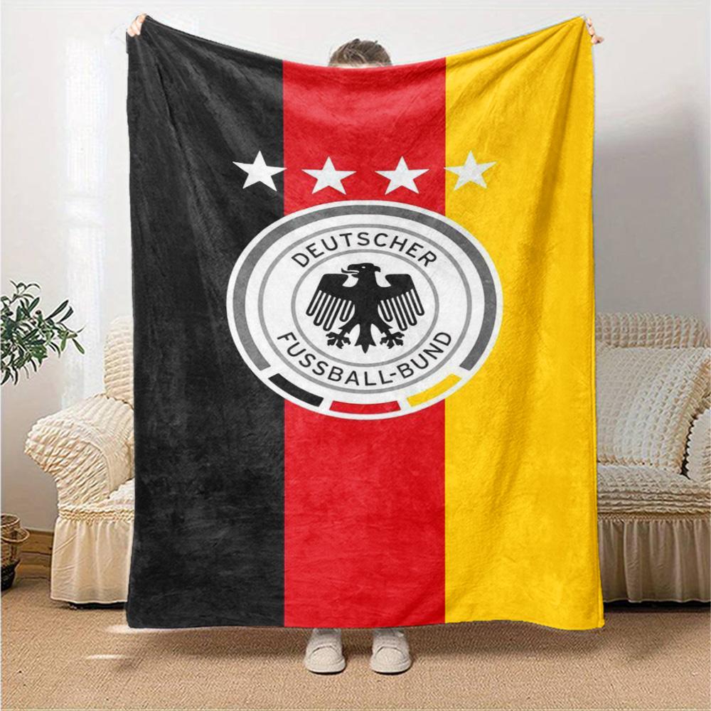 Germany National Team Print Flannel Blanket High Quality Warm Comfortable Cover for All Seasons Perfect for Gifts Home Decor