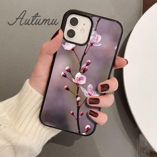 Чехол для телефона с цветком сливы для iPhone 11 12 13 14 Pro Max mini X XR XS SE 2020 6S 7 8 Plus Samsung Galaxy S21 S22 Крышка-накладка