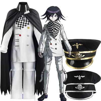 Danganronpa V3 Kokichi Wang Magi Косплей Костюм Президент Зентай Полный Комплект Униформа Шарф Плащ Аниме Danga Одежда Фигурка Хэллоуин