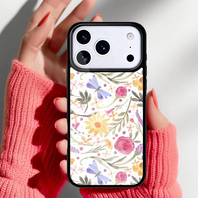 Чехол для телефона с узором «Стрекоза» для iPhone 17 16 15 14 13 Pro Max Задняя крышка для 12 11 Pro Coque