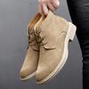 Fashion Yellow Chelsea Boots Men Pointed Comfortable Dress Boots Men Lace Up Warm Men 'S Suede Shoes Zapatos Hombre Casual