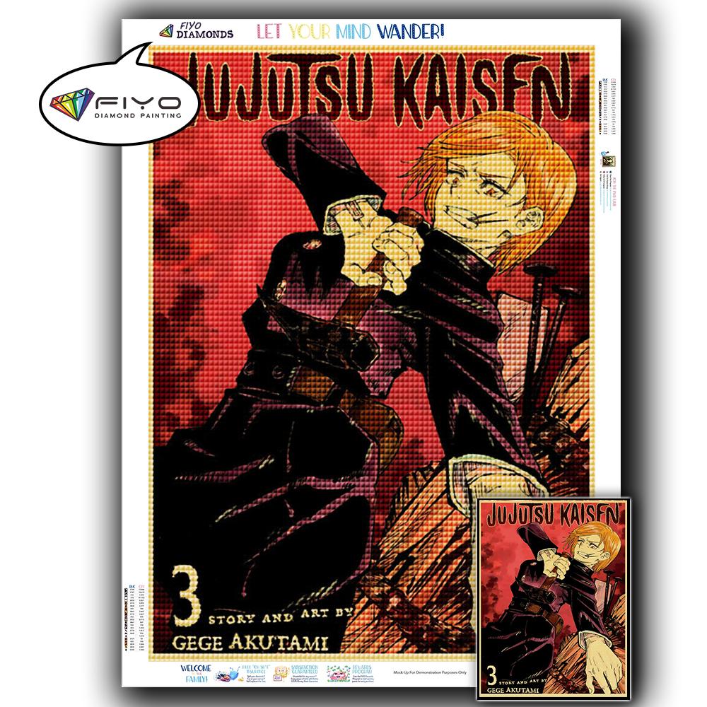 5D DIY Алмазная вышивка Аниме Дзюдзюцу Кайсен Картина Стразы Алмазная живопись Бумага Винтаж Плакат Алмазная мозаика Рукоделие Домашний декор
