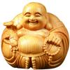 MYDILI Фигурка Будды Майтреи Фигурка Хотэя Статуя Будды Резьба по дереву Мини Семь богов удачи Деревянная фигурка Хотэя Денежная удача Увеличение фортуны