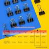 Deli 8565 Black Metal Binder Clips