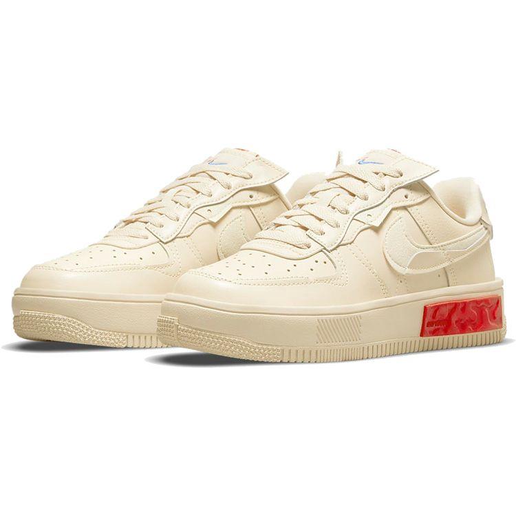 Nike Air Force 1 Fontanka Pearl White University Красные женские кроссовки Кремовые DA7024-200