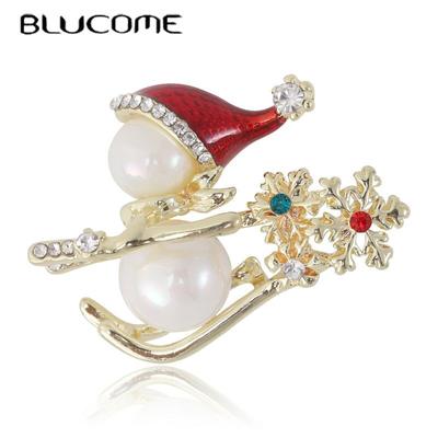 Броши-снеговики для катания на лыжах для женщин, дизайнерская брошь с искусственным жемчугом, брошь на Рождество и Новый год, булавка, ювелирные изделия, подарки