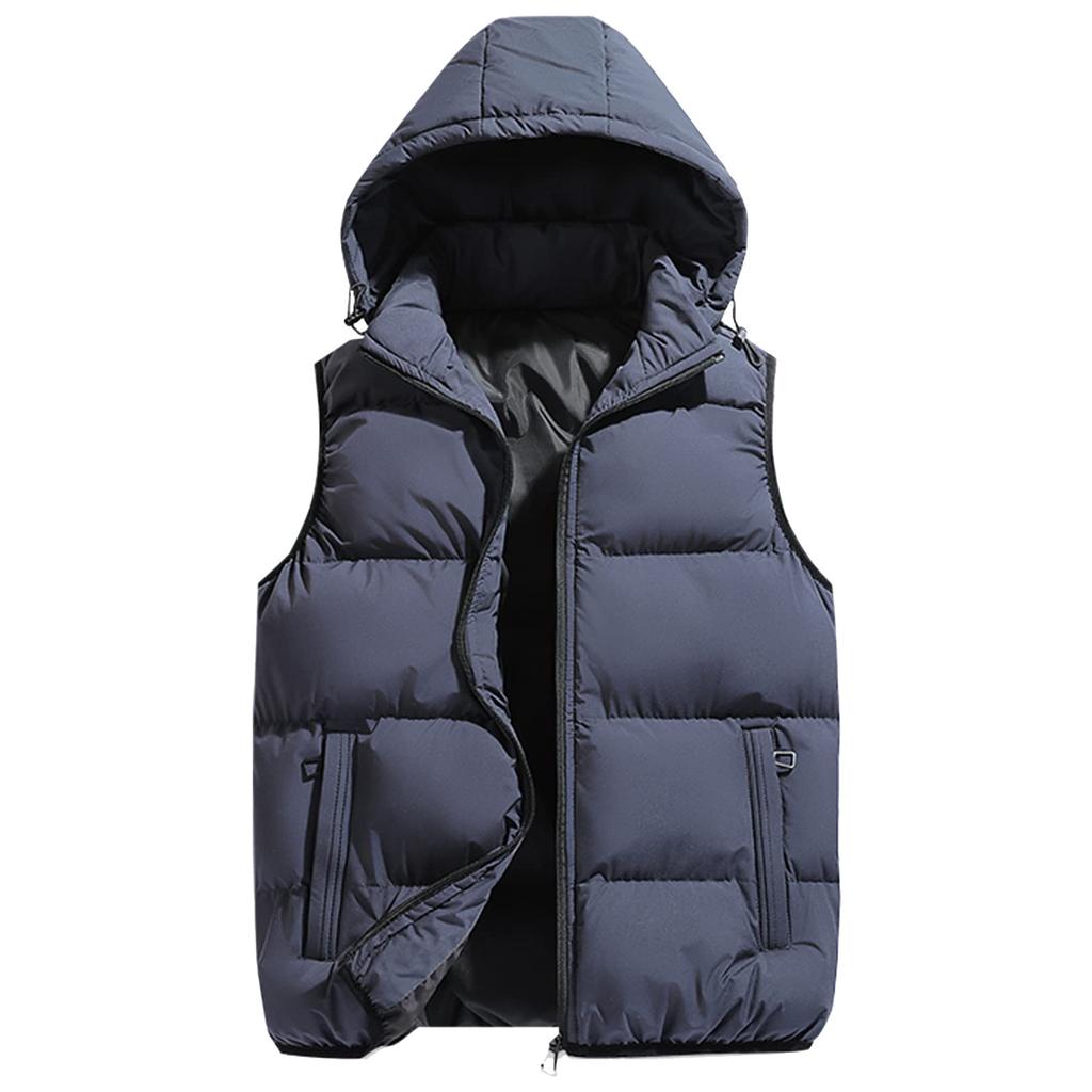 Men's Down-Filled Vest Winter Insulated Outdoor Vest Thickened Sleeveless Jacket