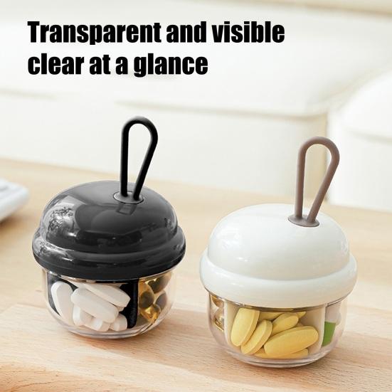 Mini Pill Storage Box with 4 Compartments Clear Visible Portable Travel Pill Case Medication Dispenser Capsule Pill Organizer Container