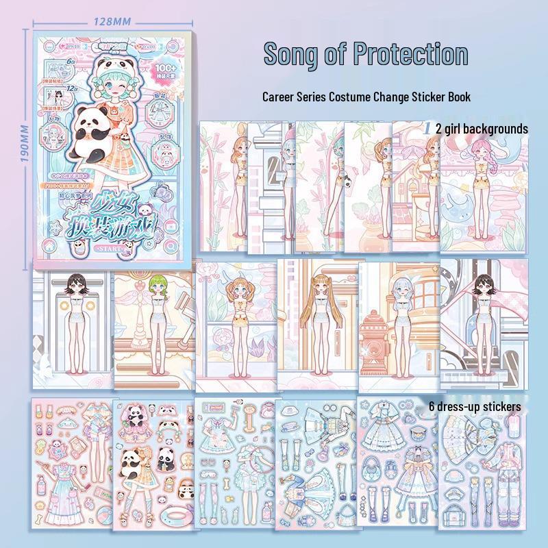Xinmo Dress-Up Game Sticker Book: Energetic Princess Makeup for Little Girls
