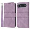 For iPhone 17 Air Case Wallet Skin-Touch Leather Imprinted Phone Cover with Wrist Strap