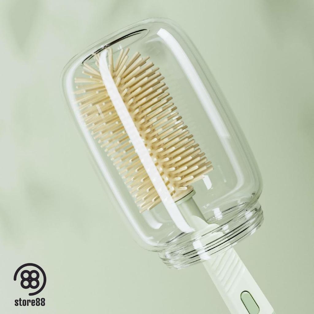 Store88 Baby Bottle Brush, Bottle Cleaning and Drying Stand, Portable Travel Baby Supplies, Compact (Green)