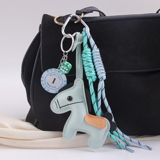 Брелок Яркий Цвет Искусственная Кожа Дизайн Лошади Брелок Подвеска Легкий Держатель для Ключей с Веревкой Аксессуар для Сумки для Телефона