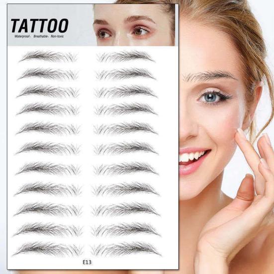 Eyebrow Sticker Waterproof Hair-Like 3D Long Lasting Eyebrows Tattoo Makeup Patches