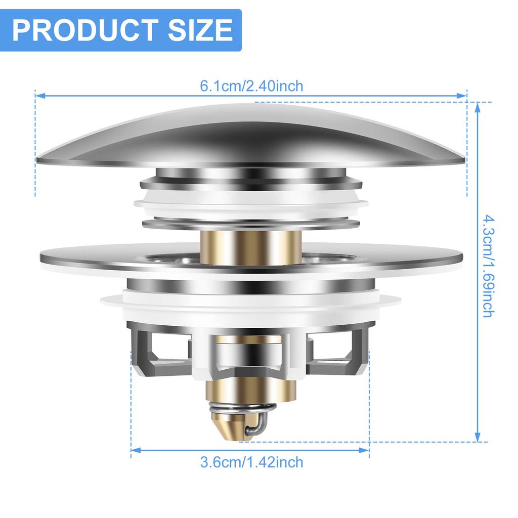 Bathtub Drain Stopper Universal Pop Up Drain Plug Rustproof Bath Tub Drain Stopper Bathtub Stopper Bath Plug Bathroom Filter New