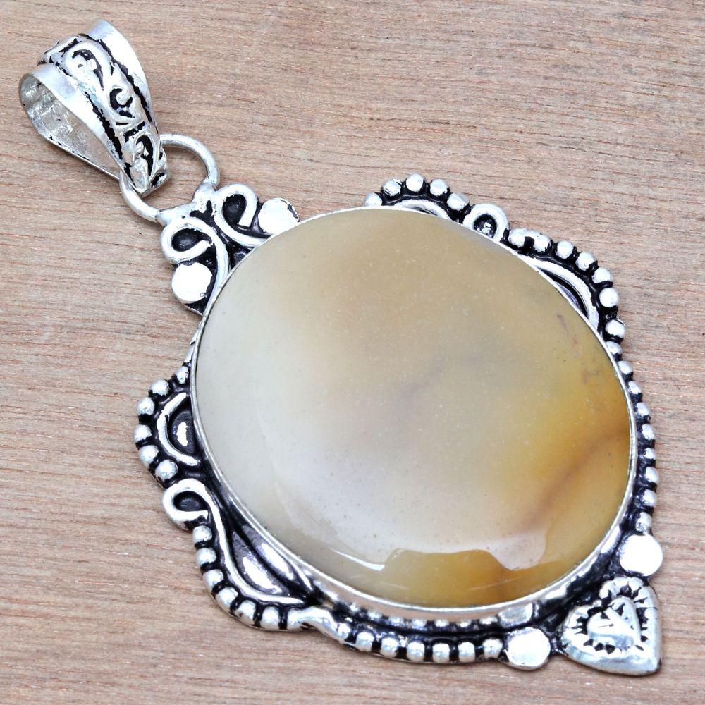 Pendant Wild Horse Jasper Gemstone Handmade Mother's Day Silver Jewelry 2.5"