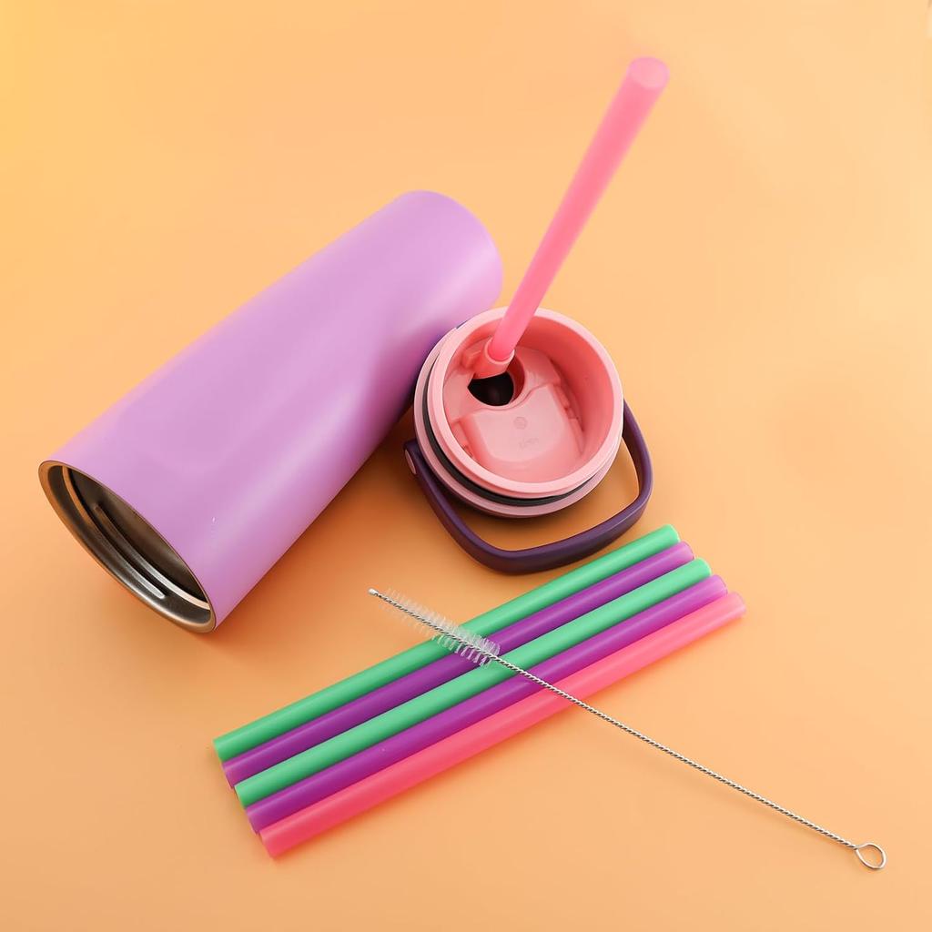 6pcs Straw Replacements for Owala FreeSip Sway 30oz, Plastic Straws Reble with Cleaning Brush Tumbler Cup Accessories Parts Compatible with Owala