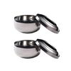 SEJONG COOK 2 Pairs Korean Style Double Walled Rice Bowls High Strength Stainless Steel Food Grade Stainless for Family Korean Restaurant Catering
