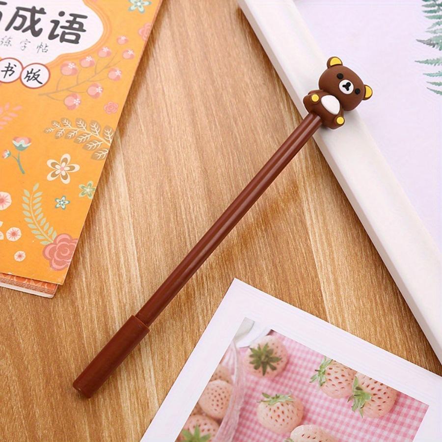 Back To School Season 10pcs 0.5mm Creative Cartoon Bear Gel Pen Cute Exam Black Water Pen Office Supplies Signature Pen