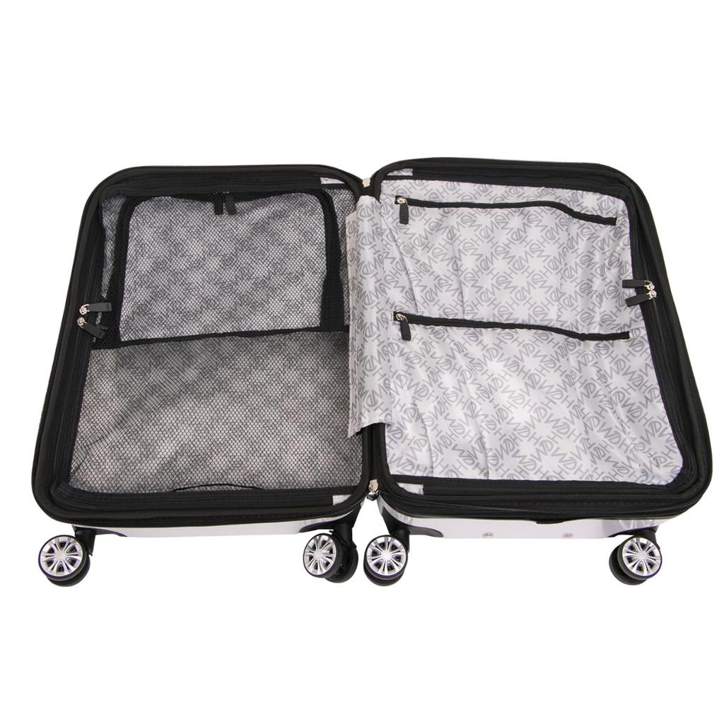 Чемодан для переноски, белый ободок, размер M, удлинение, жесткая сумка для переноски, застежка-молния [HEM] 39-50700 TR-024-02