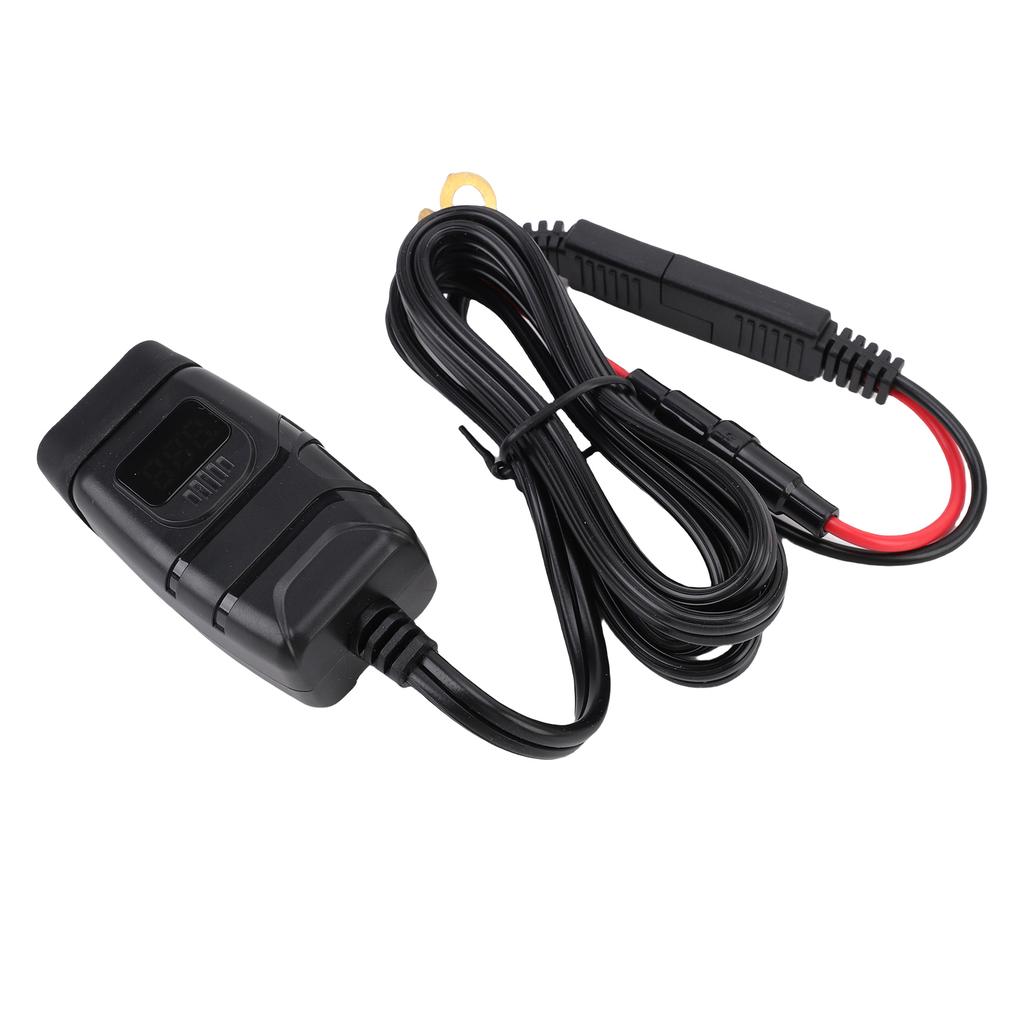 Motorcycle Phone Charger USB Type C Rain Proof Fast Charging Motorcycle Handlebar Charger with Voltmeter and Switch for