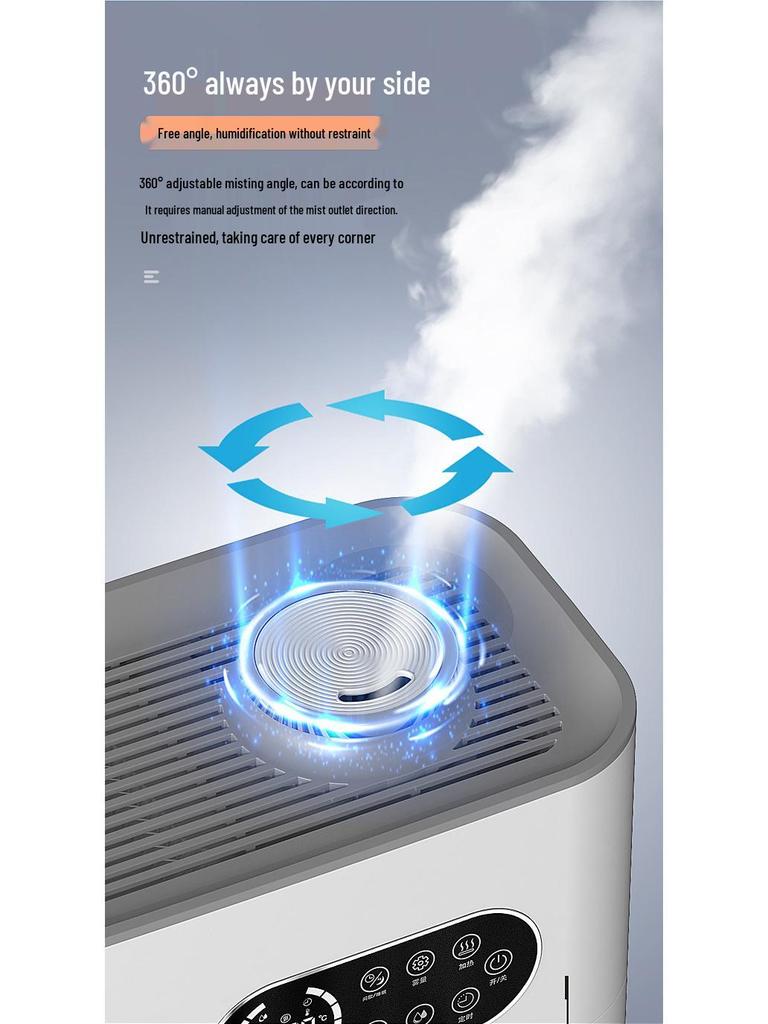Heated Ultrasonic Humidifier: Large Capacity, Silent, WiFi-Enabled Aromatherapy Machine for Home and Office