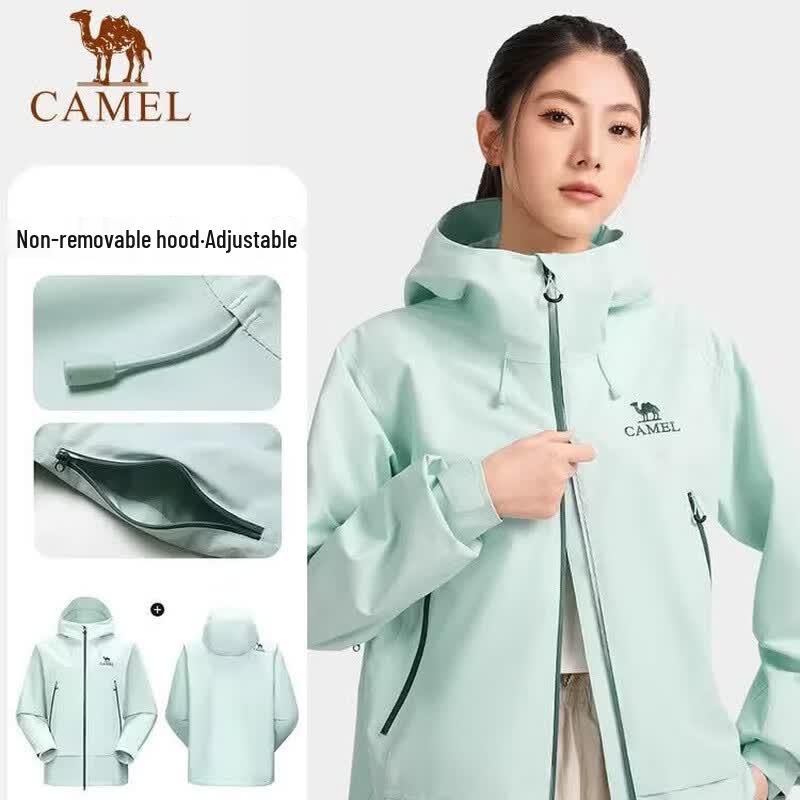 Camel Яркая водонепроницаемая однослойная ветровка с капюшоном