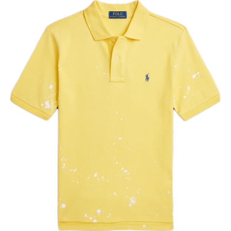 Рубашка-поло Polo Ralph Lauren SS24 Логотип с эффектом брызг Вышивка Короткий рукав Детские топы Желтый CWPOKNIY8021120-730