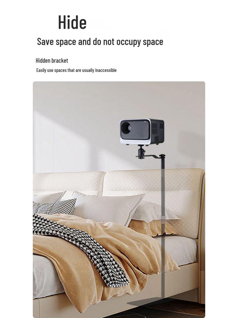 Universal No-Drill Projector Stand: Floor, Desktop, Sofa, or Wall-Mounted, Compatible with XGIMI, Dangbei, JMGO.