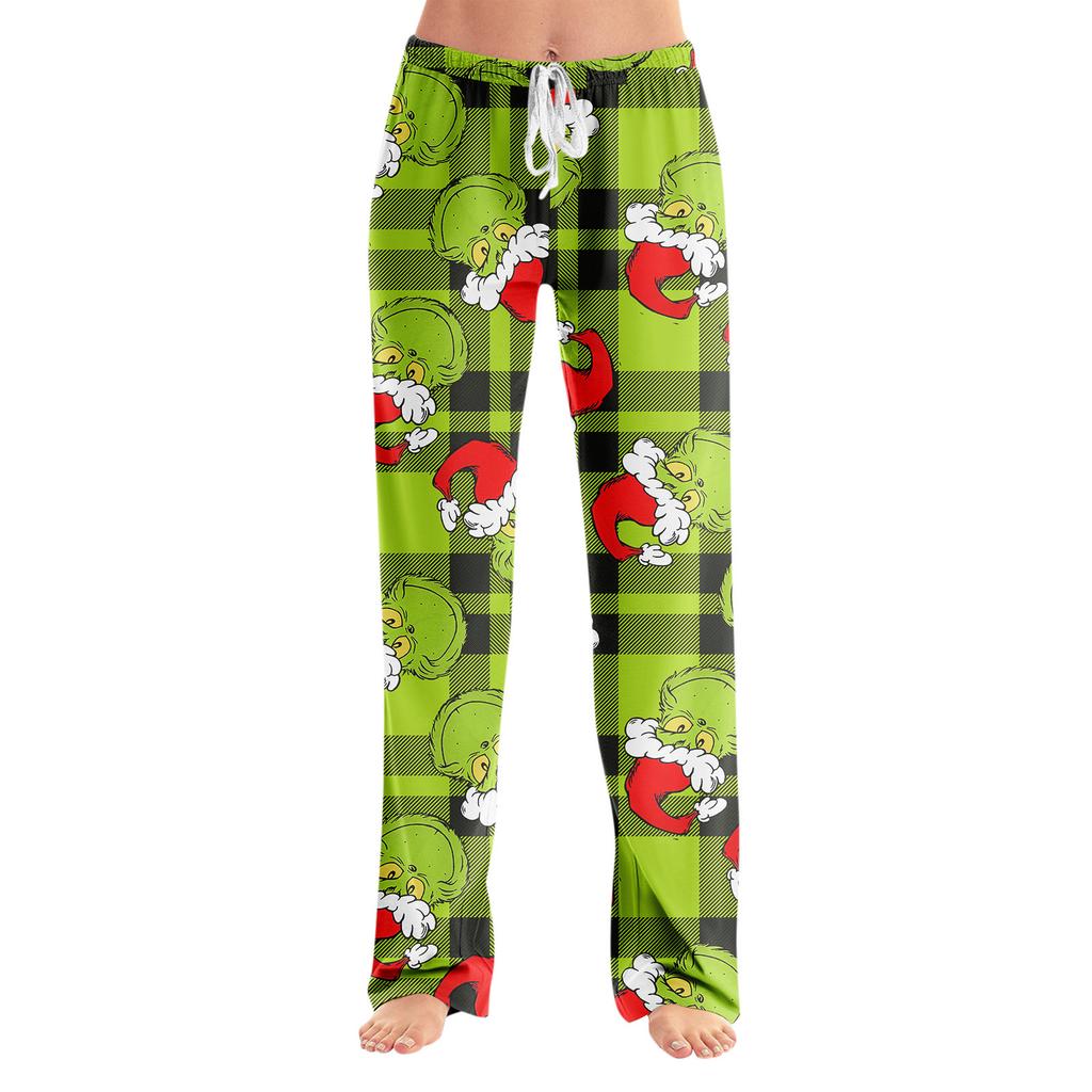 Pajama Pants Sleepwear Casual Drawstring Elastic Waist Pants Comfy Straight Yoga Loose Trousers